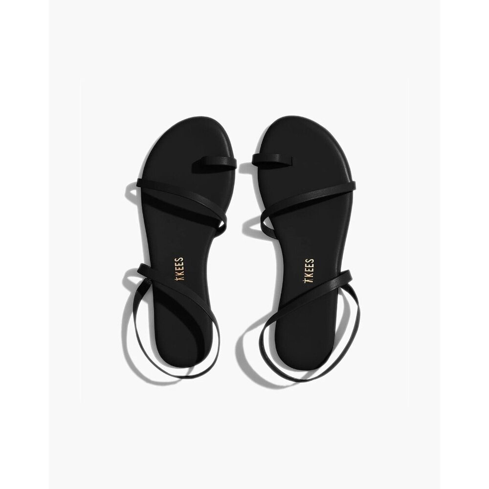 TKEES Mia Napa Sandals Sable Black Leather